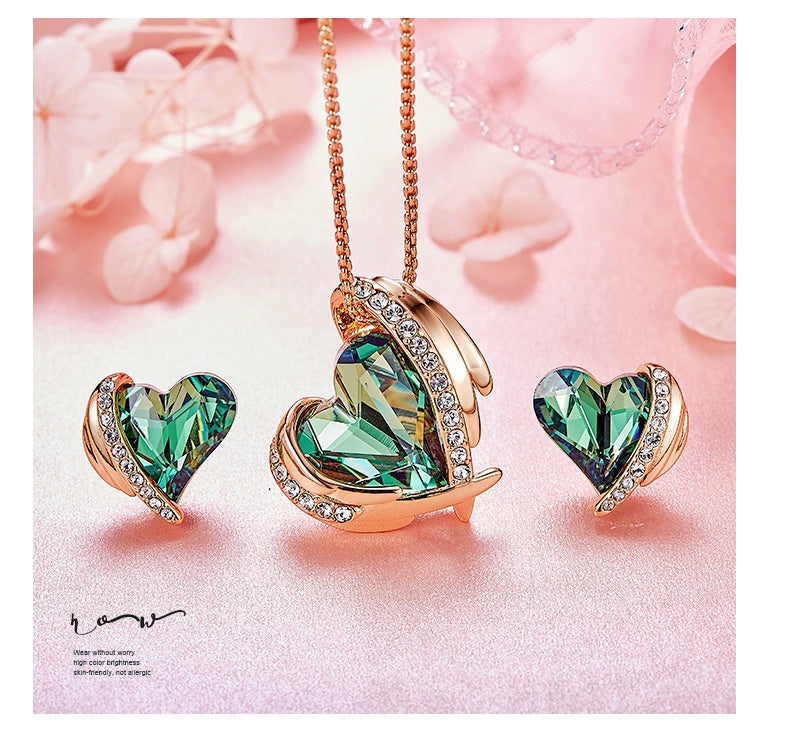 Guardian Angel Crystal Jewelry Set Meaningful Mother’s Day Gift for Mom