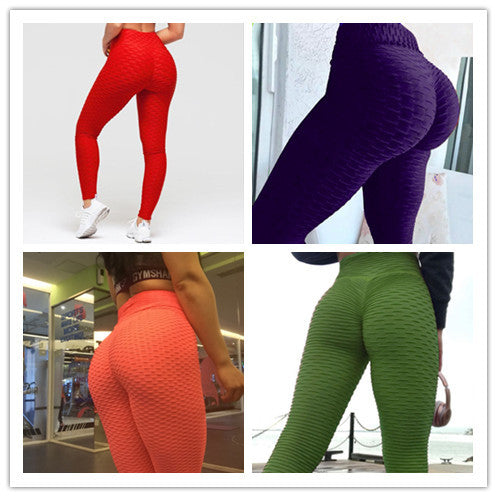 Booty Lifting Anti Cellulite Scrunch Leggings Without Pocket Red Color